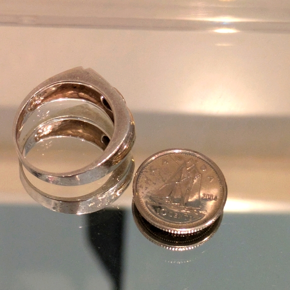 Vintage Sterling and brass ring - Picture 3 of 4